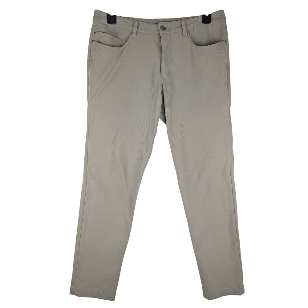 Lululemon ABC Pant Men 33 Beige Slim Fit Technical Trousers LM5593S